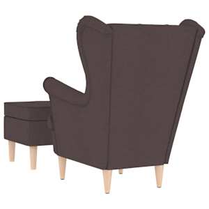 Křeslo s podnožkou tmavě hnědé textil - obrázek 6