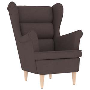 Křeslo s podnožkou tmavě hnědé textil - obrázek 7