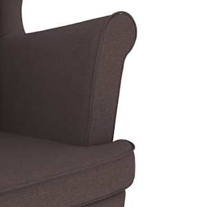 Křeslo s podnožkou tmavě hnědé textil - obrázek 9