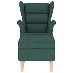 Křeslo s podnožkou tmavě zelené textil - obrázek 4