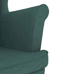 Křeslo s podnožkou tmavě zelené textil - obrázek 9