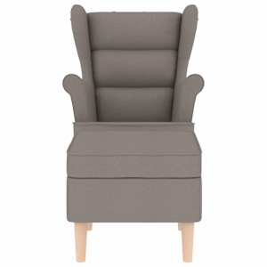 Křeslo s podnožkou taupe textil - obrázek 4