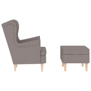 Křeslo s podnožkou taupe textil - obrázek 5