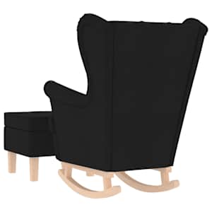 Houpací křeslo s podnožkou černé textil - obrázek 6