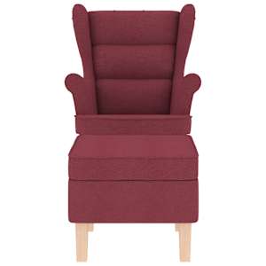 Houpací křeslo s podnožkouí vínové textil - obrázek 4