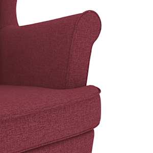 Houpací křeslo s podnožkouí vínové textil - obrázek 9