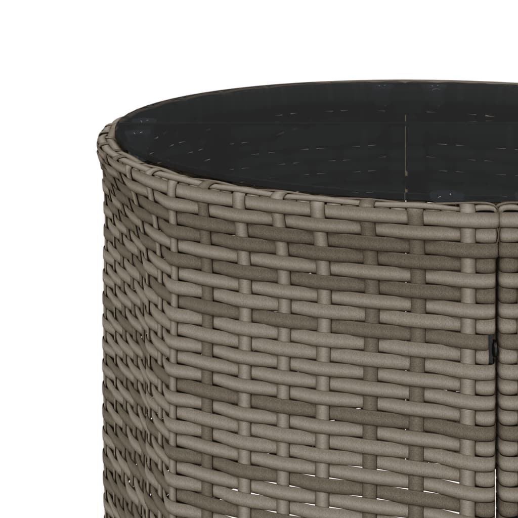 Patio Sofa with Cushions Couch Furniture Half-Round Gray Poly Rattan vidaXL - Picture 9 of 10