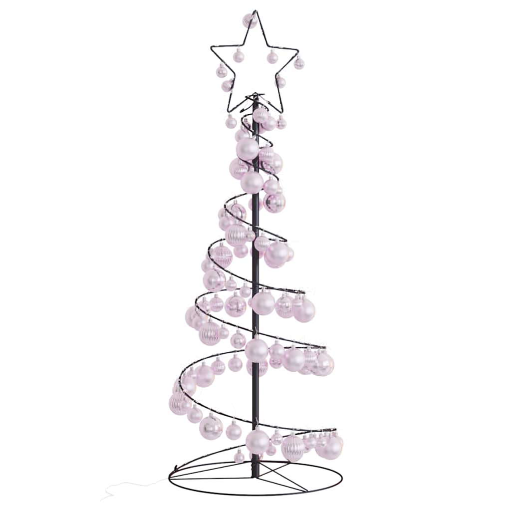 vidaXL LED Weihnachtsbaum mit Kugeln 80 LEDs Warmweiß 120 cm