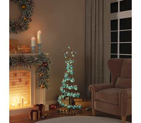vidaXL LED vánoční stromek s ozdobami 80 teple bílých LED 120 cm