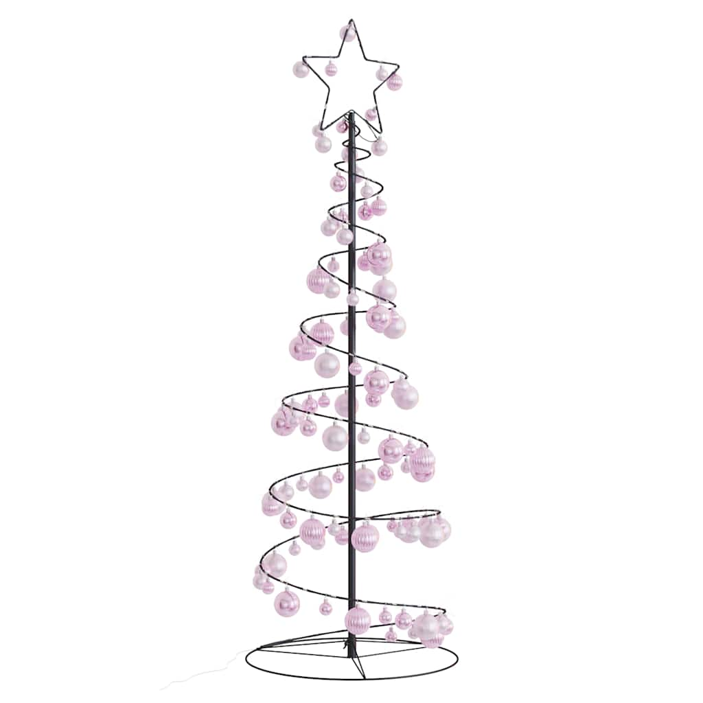 vidaXL LED Weihnachtsbaum mit Kugeln 100 LEDs Warmweiß 150 cm