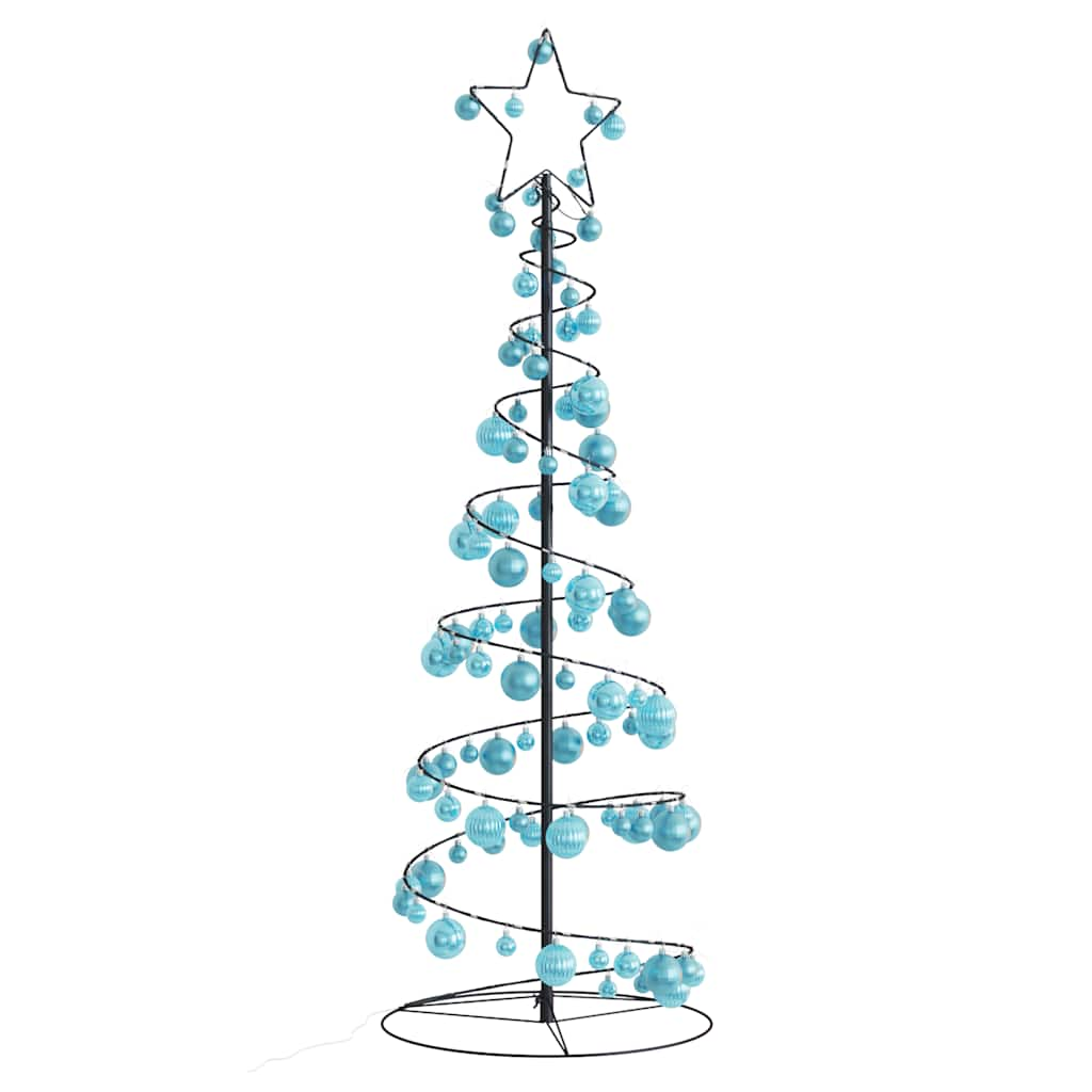 Weihnachtsbaum Kegelform mit Kugeln 100 LEDs Warmweiß 150 cm