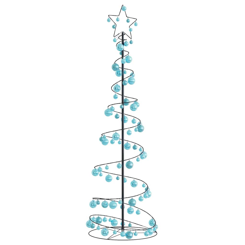 Weihnachtsbaum Kegelform mit Kugeln 120 LEDs Warmweiß 180 cm