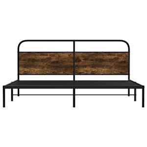 Kovový rám postele bez matrace kouřový dub 200 x 200 cm - obrázek 5