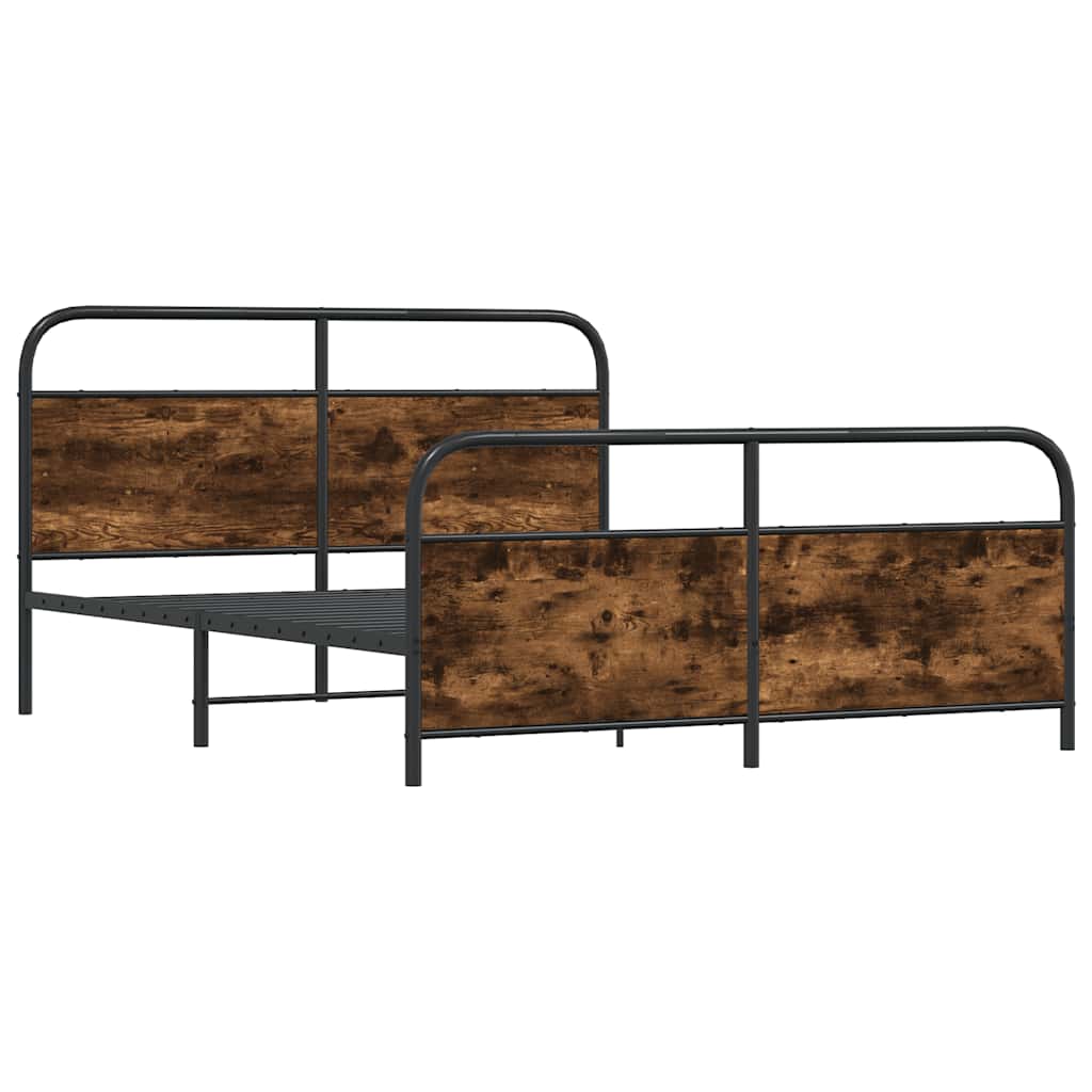 vidaXL Bedframe zonder matras metaal gerookt eikenkleurig 183x213 cm afbeelding