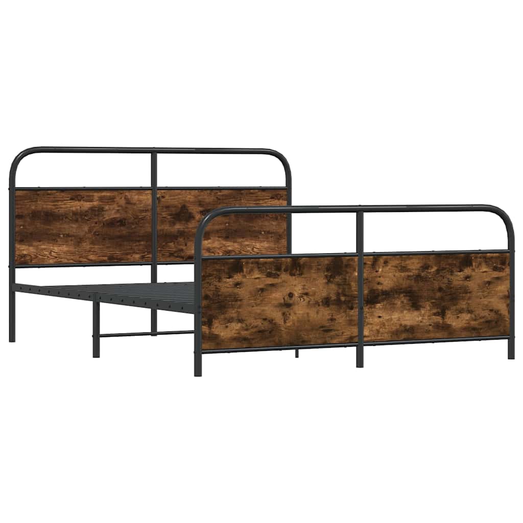 vidaXL Bedframe zonder matras metaal gerookt eikenkleurig 193x203 cm afbeelding