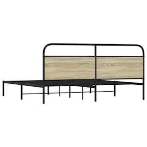 Kovový rám postele bez matrace dub sonoma 183 x 213 cm - obrázek 7
