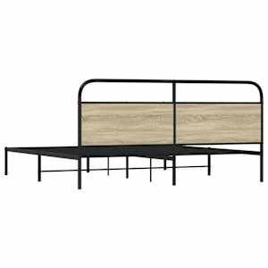 Kovový rám postele bez matrace dub sonoma 193 x 203 cm - obrázek 6