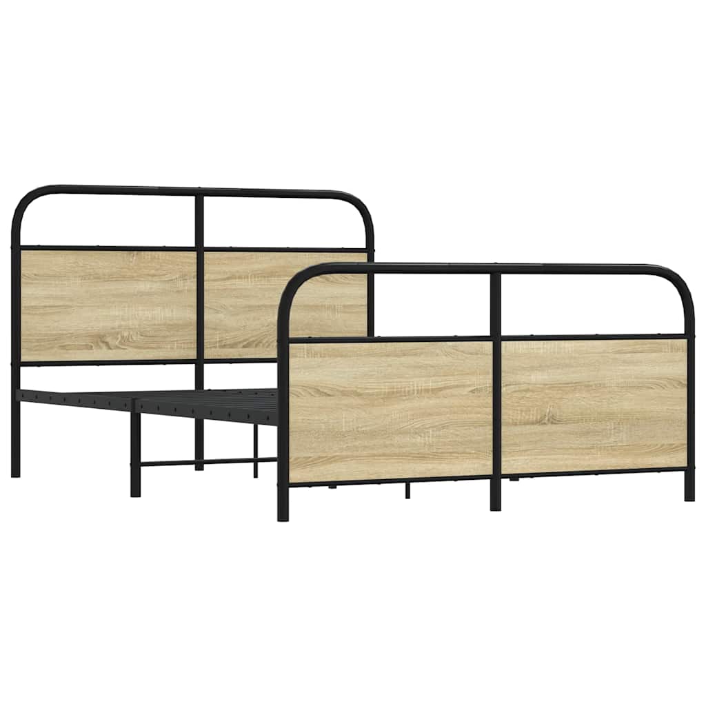 vidaXL Bedframe zonder matras metaal sonoma eikenkleurig 140x190 cm afbeelding