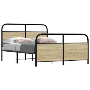 Kovový rám postele bez matrace dub sonoma 140 x 190 cm - obrázek 1