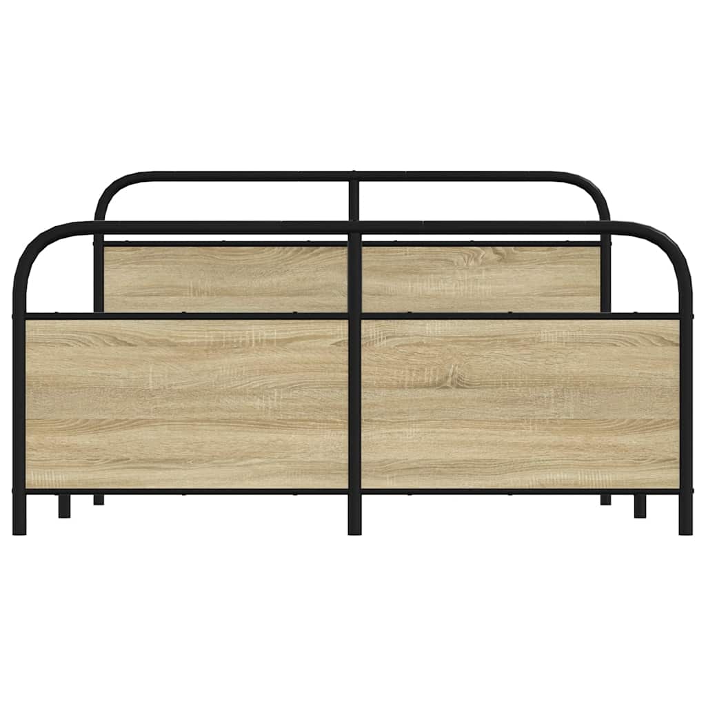 vidaXL Bedframe zonder matras metaal sonoma eikenkleurig 160x200 cm, foto 4