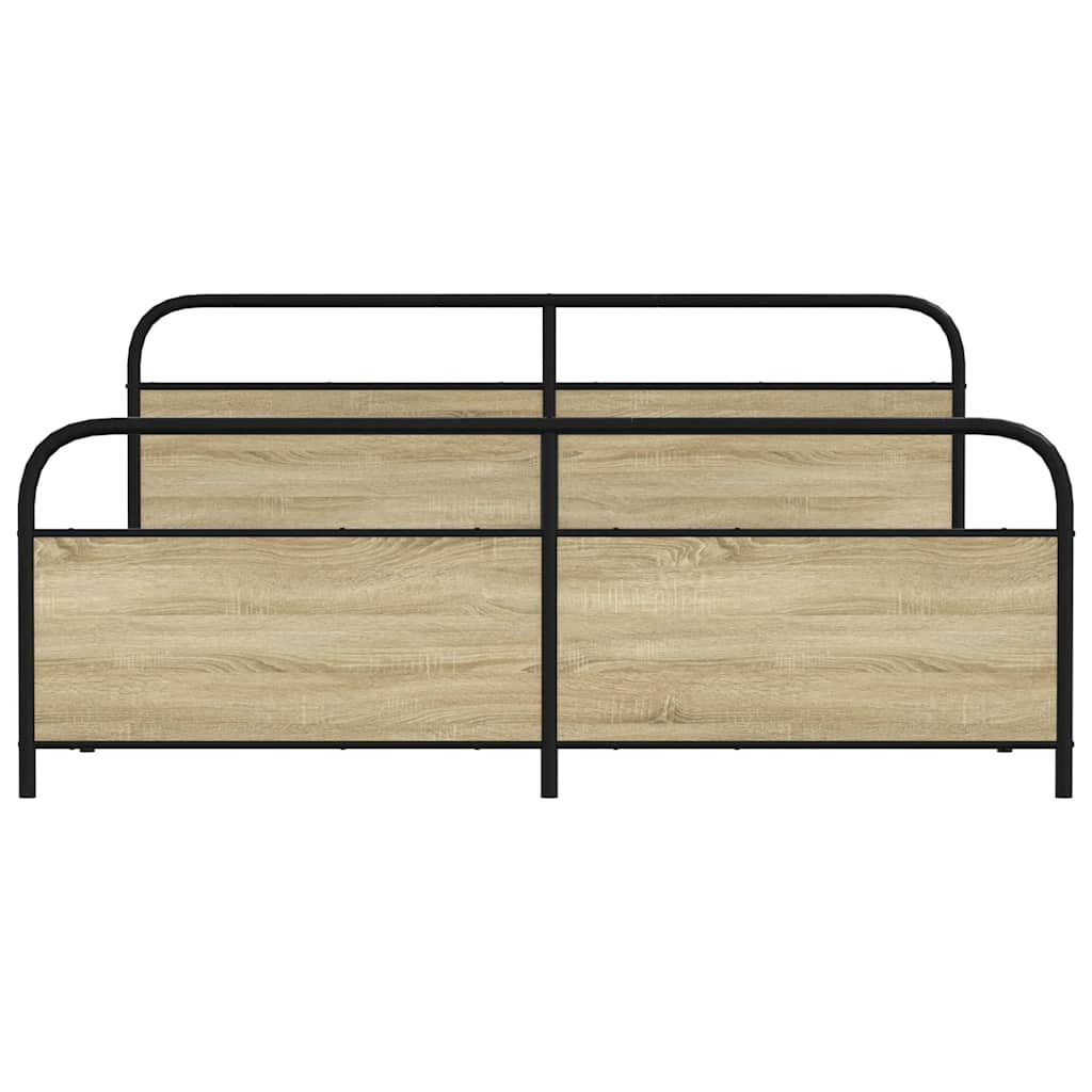 vidaXL Bedframe zonder matras metaal sonoma eikenkleurig 180x200 cm, foto 4