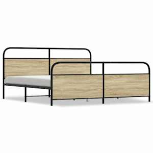 Kovový rám postele bez matrace dub sonoma 183 x 213 cm - obrázek 2