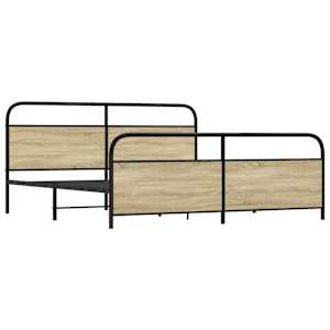 Kovový rám postele bez matrace dub sonoma 183 x 213 cm - obrázek 3