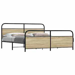 Kovový rám postele bez matrace dub sonoma 183 x 213 cm - obrázek 1