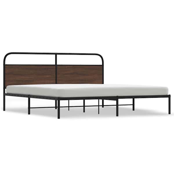 vidaXL metallist voodiraam ilma madratsita pruun tamm 180x200 cm