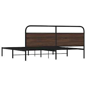 Kovový rám postele bez matrace hnědý dub 183 x 213 cm - obrázek 7