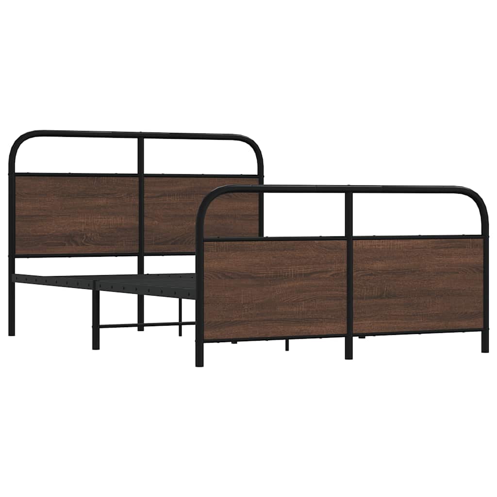 vidaXL Bedframe zonder matras metaal bruin eikenkleurig 140x190 cm, foto 4