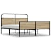 vidaXL metallist voodiraam ilma madratsita suitsutatud tamm 160x200 cm