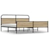 vidaXL metallist voodiraam ilma madratsita suitsutatud tamm 193x203 cm