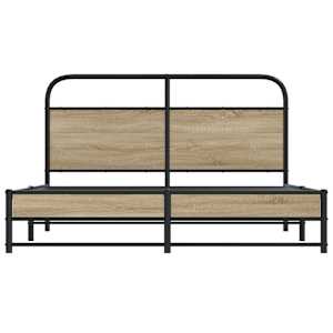 Kovový rám postele bez matrace kouřový dub 160 x 200 cm - obrázek 5