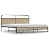 vidaXL metallist voodiraam ilma madratsita suitsutatud tamm 183x213 cm