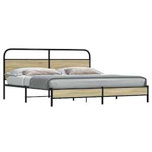 Kovový rám postele bez matrace dub sonoma 183 x 213 cm - obrázek 1