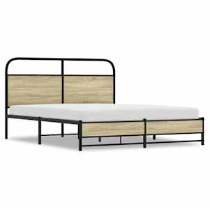 vidaXL metallist voodiraam ilma madratsita Sonoma tamm 160x200 cm