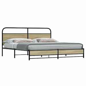 Kovový rám postele bez matrace dub sonoma 183 x 213 cm - obrázek 1