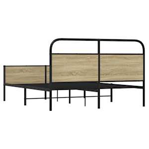 Kovový rám postele bez matrace dub sonoma 150 x 200 cm - obrázek 7