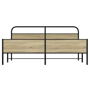 Kovový rám postele bez matrace dub sonoma 200 x 200 cm - obrázek 5