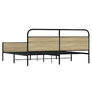 Kovový rám postele bez matrace dub sonoma 200 x 200 cm - obrázek 7