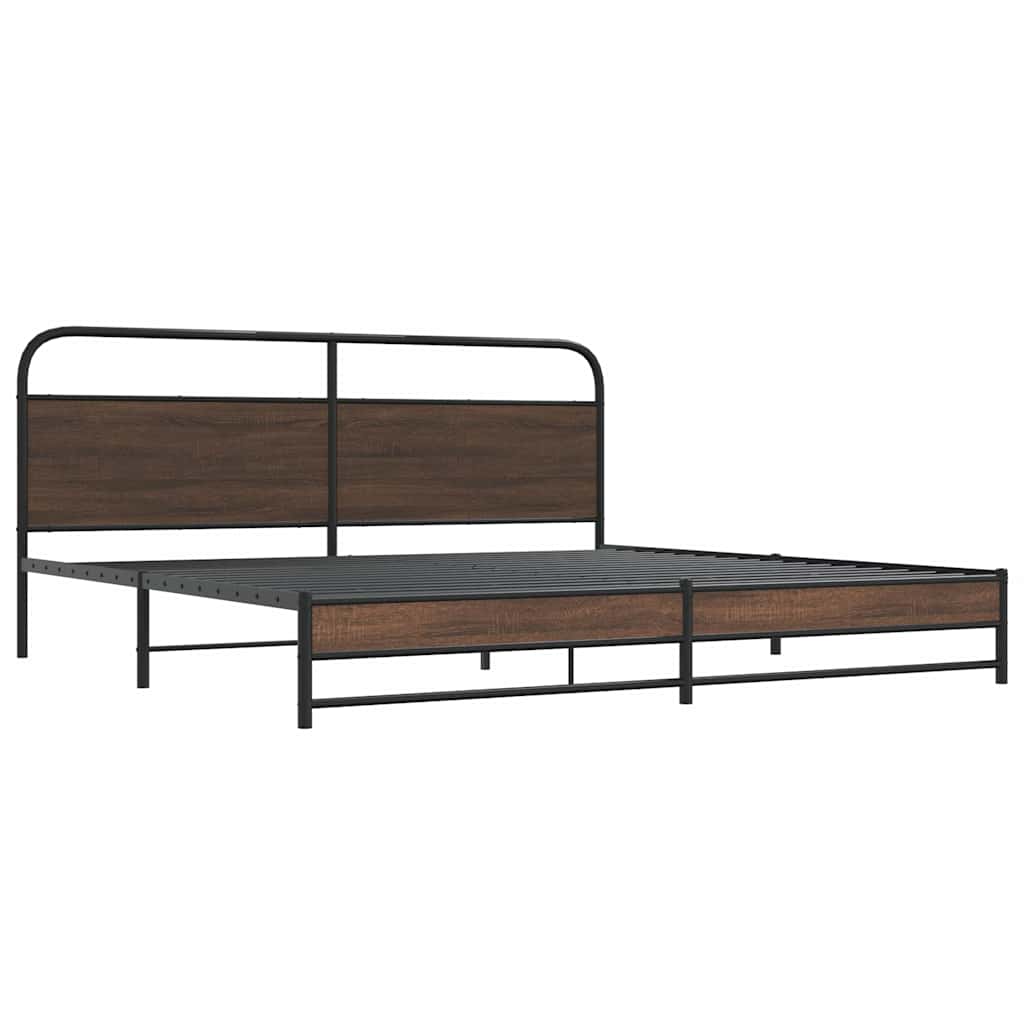 vidaXL Bedframe zonder matras metaal bruin eikenkleur 193x203 cm, foto 4