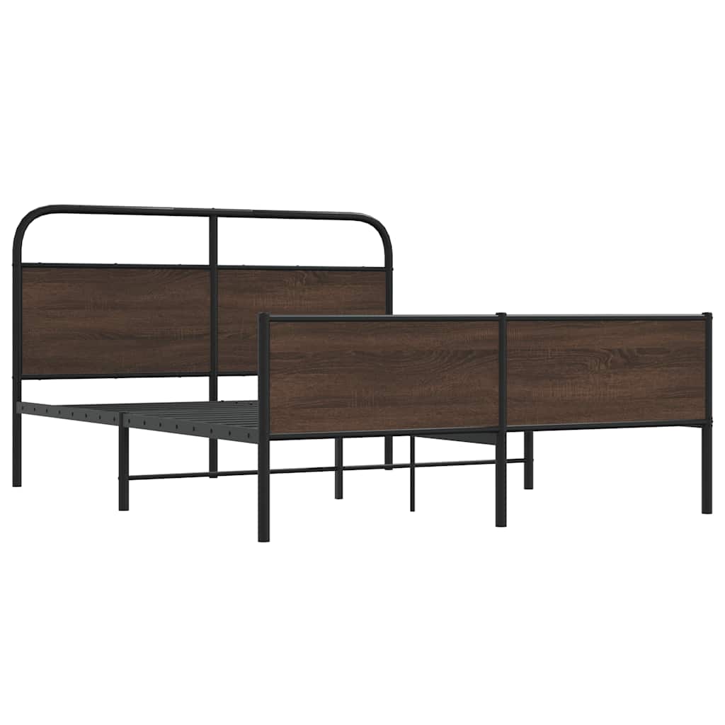 vidaXL Bedframe zonder matras metaal bruin eikenkleurig 160x200 cm afbeelding