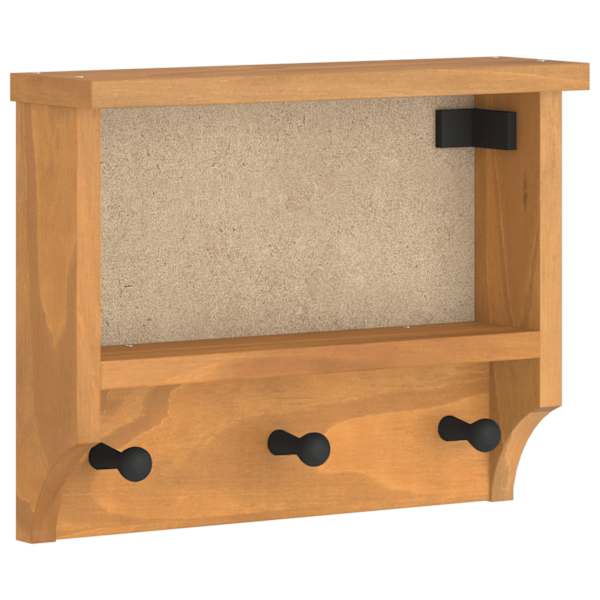 vidaXL Seinale paigaldatav nagi SANDNES 45x12x35 cm t&auml;ispuidust m&auml;nd