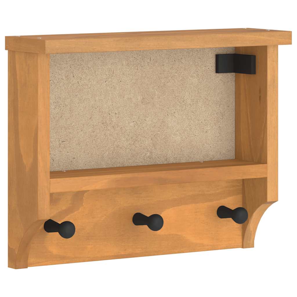 vidaXL Nástěnný věšák na kabáty SANDNES 45x12x35 cm borovicový masiv