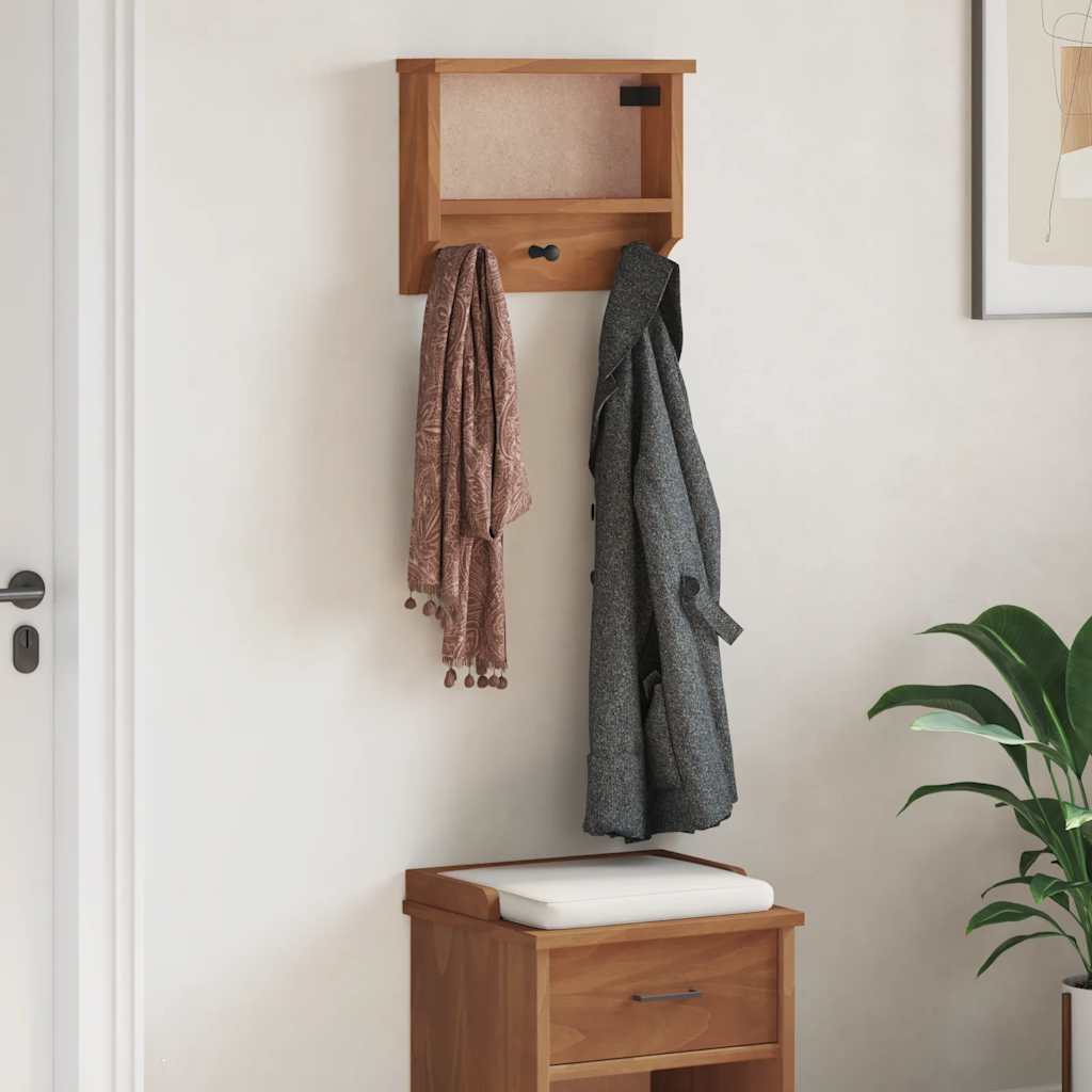 Thumbnail - vidaXL Wandgarderobe SANDNES 45x12x35 cm Massivholz Kiefer