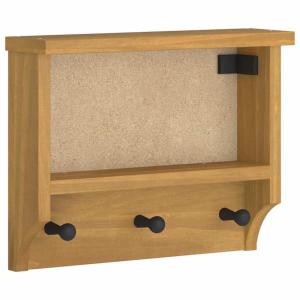 vidaXL Seinale paigaldatav nagi SANDNES 45x12x35 cm t&auml;ispuidust m&auml;nd