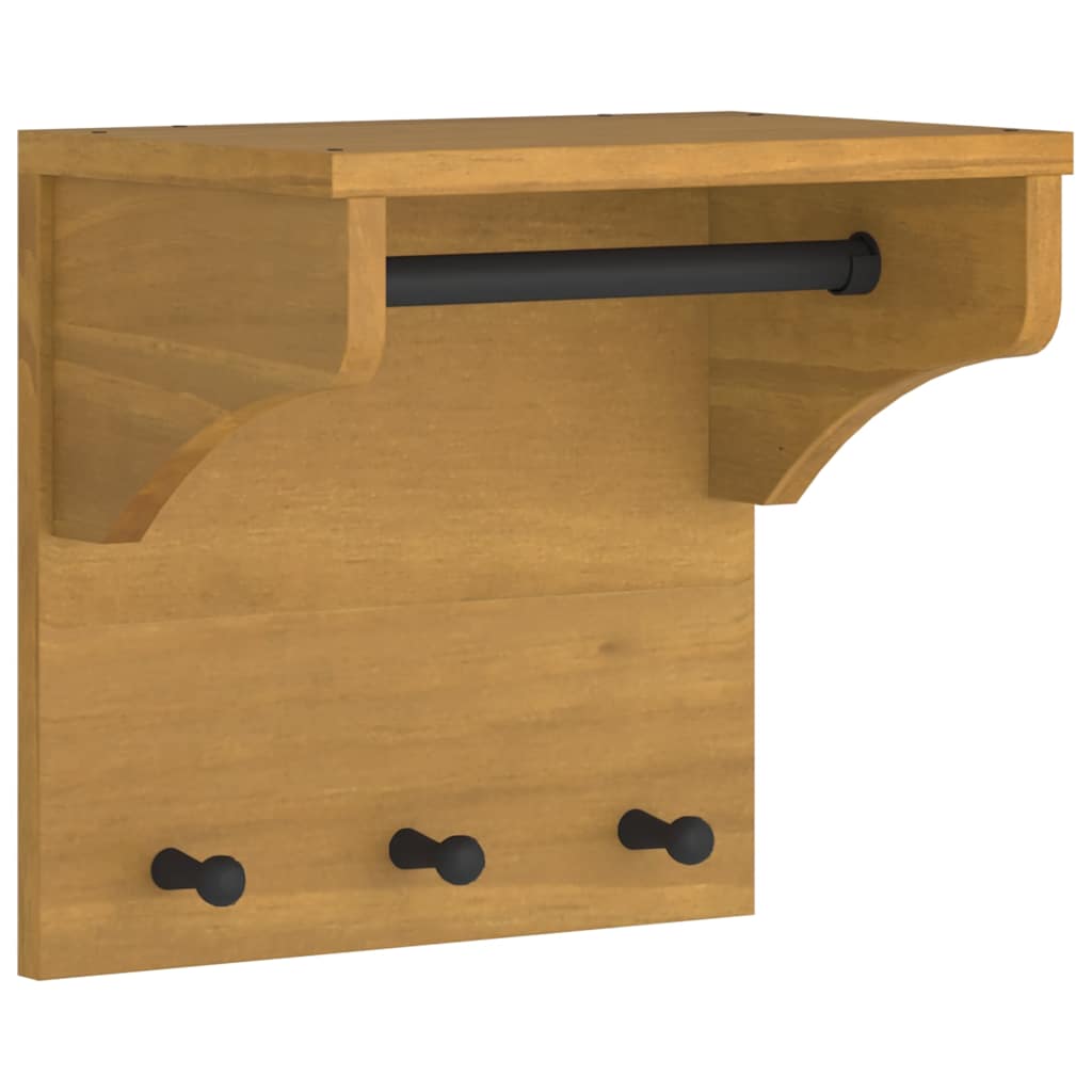 Thumbnail - vidaXL Wandgarderobe SANDNES 43x30x42 cm Massivholz Kiefer
