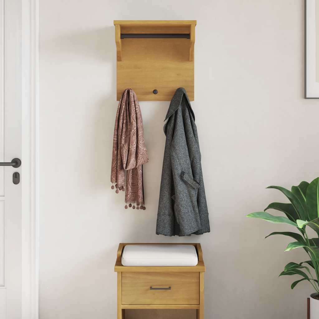 Thumbnail - vidaXL Wandgarderobe SANDNES 43x30x42 cm Massivholz Kiefer