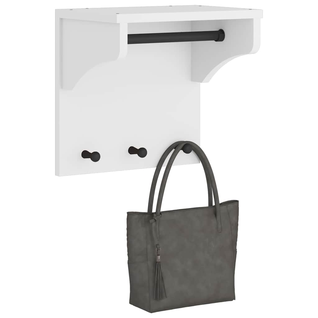 vidaXL Wandgarderobe SANDNES Weiß 43x30x42 cm Massivholz Kiefer